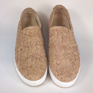 Donald Pliner Rally Woven Cork Leather Slip On Sneakers Tan Size 9.5M